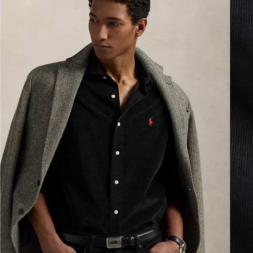Ralph Lauren Black Corduroy Button Down Shirt